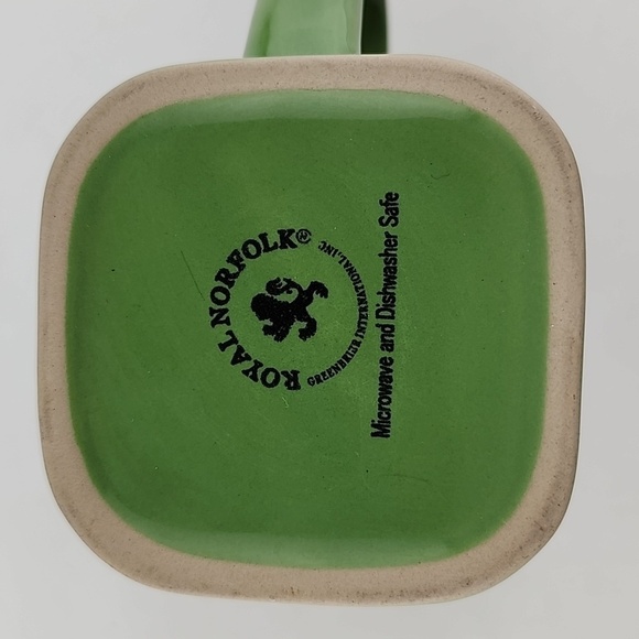 Royal Norfolk 5 Tall Mugs Quality Collectible Stoneware Green Brown - Picture 8 of 12